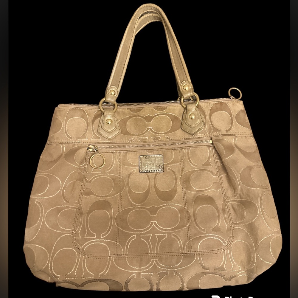 COACH GENUINE WOMEN POPPY SIGNATURE
LUREX GLAM TOTE SHOULDER BAG